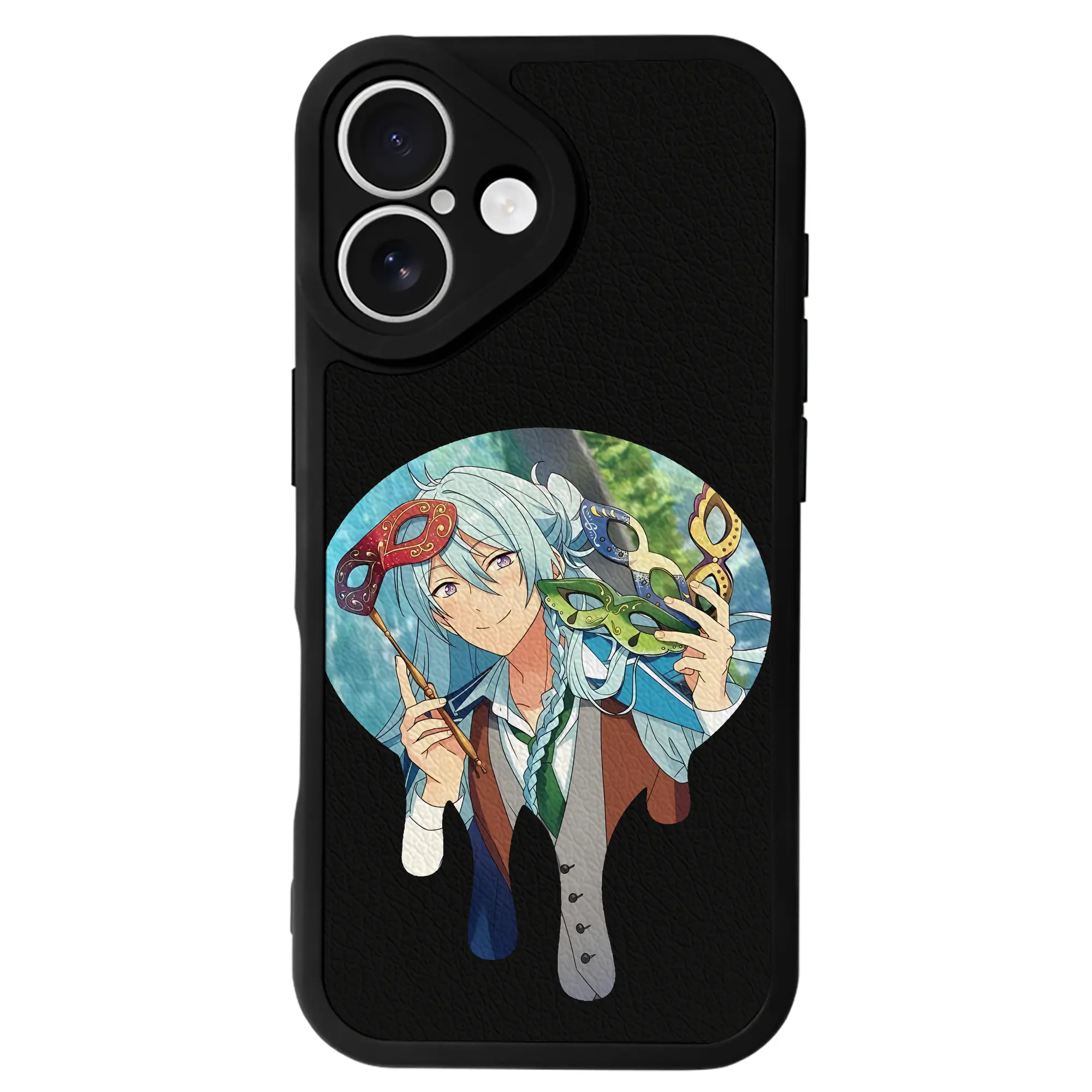 あんさん ぶる グッズ fine 日日樹渉 - IPhone 16シリーズ対応 ・ シリコンスマホケース ・ レザー調 ・ 高精度フィット ・ 耐衝撃 ・ ワイヤレス充電対応 ・ 精密カット